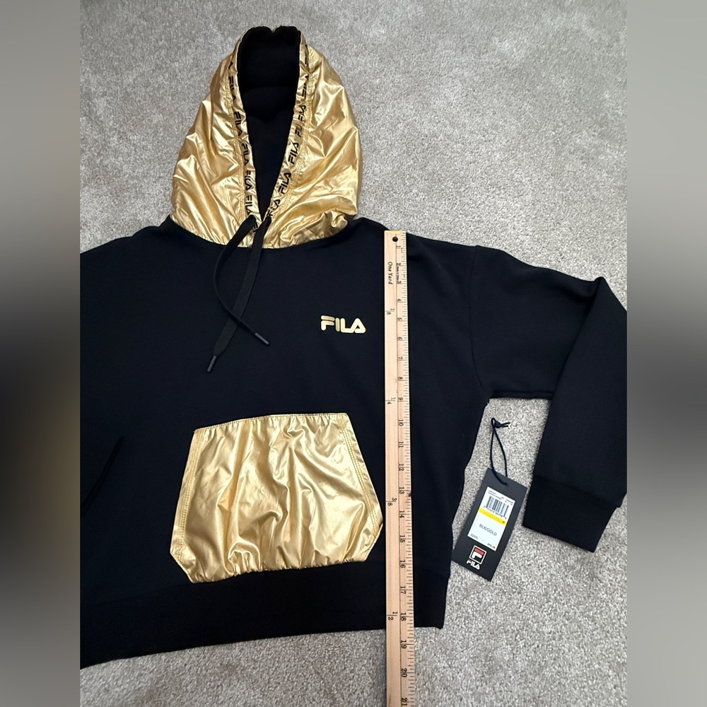Fila & Saks Fifth Avenue Collab - Black and Gold Hoodie - size Medium - NWT - Picture 6 of 10